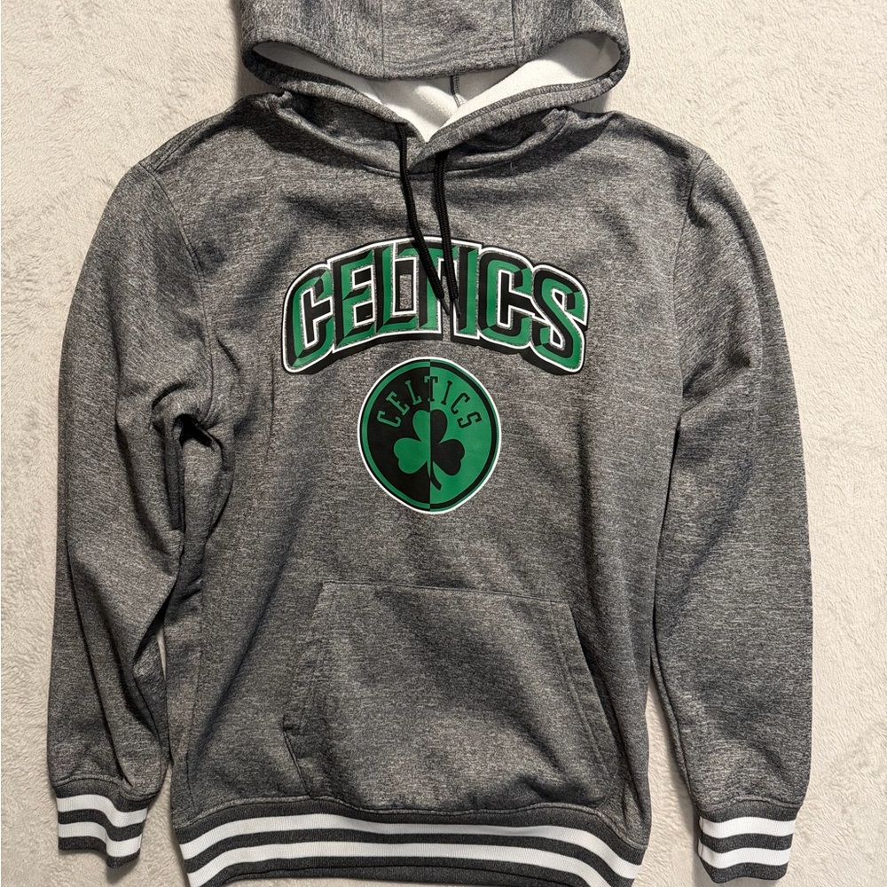 NBA Gray Hoodie with Green Celtics Logo